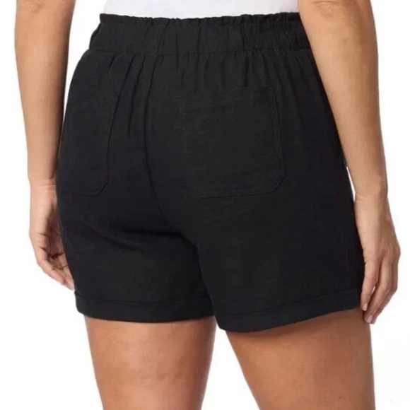 NWT Briggs Women's Linen Blend Shorts with Drawstring black - Picture 2 of 5